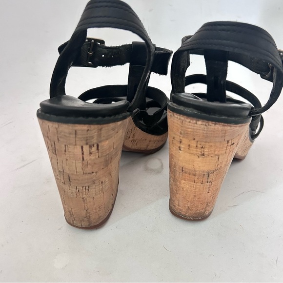 Timberland Roslyn Black Leather Chunky Plataform Strappy Sandals Sz 7.5 Y2k - Picture 4 of 10